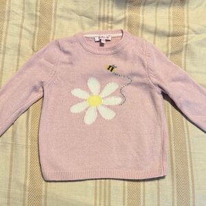 Kids Pink Sweater with Daisy and Bee Design